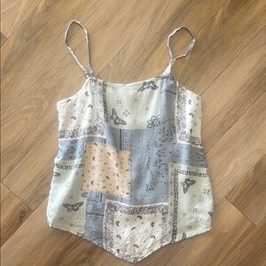 Abercrombie Kids Patchwork Camisole - Blue and Cream